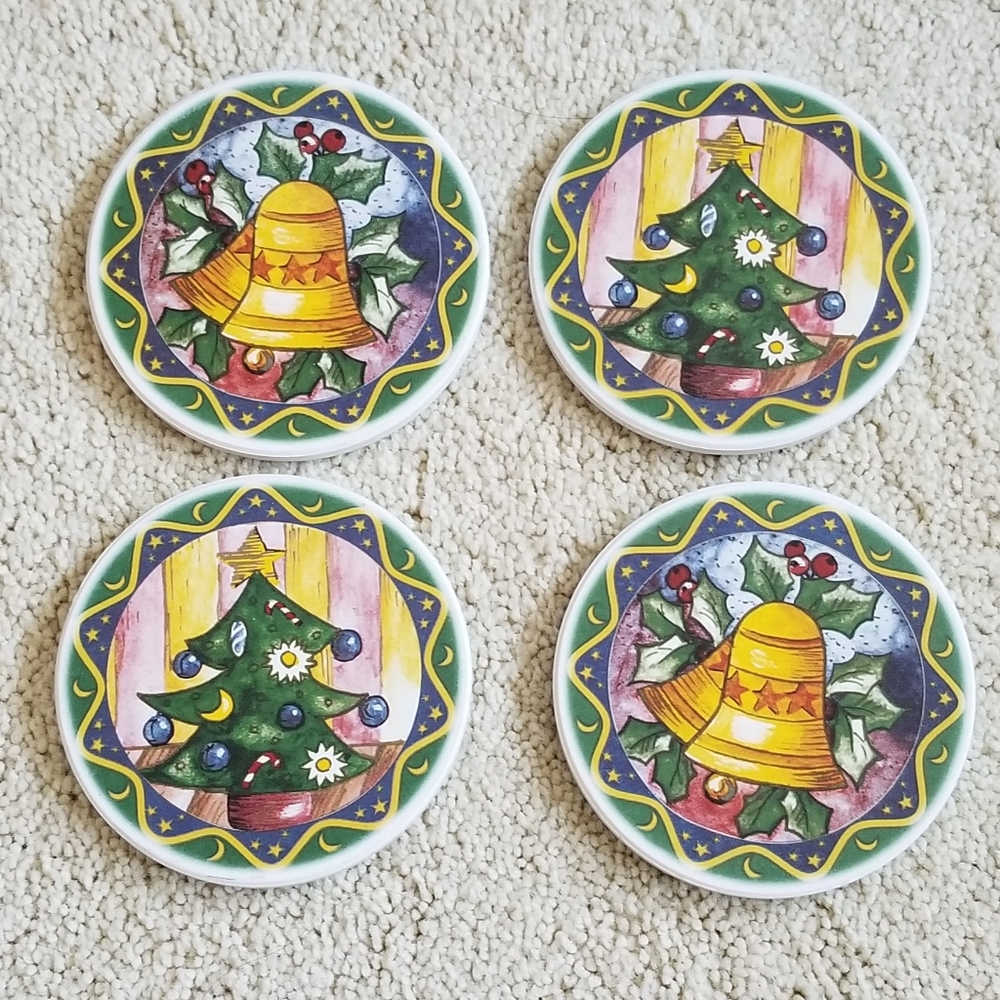 CoasterStone Natural Christmas set of 4 Coasters